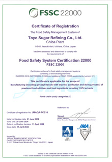 FSSC22000 certification